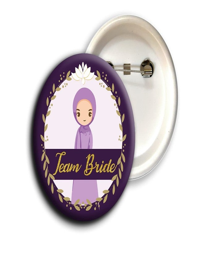 D2C Plastic Pin Team Bride Wedding/Marriage Badges Glossy Finished Multicolor (D1) (10, Team Bride)